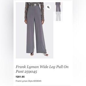 Frank Lyman Design black  Wide-Leg Pull-On Pants size large worn twice